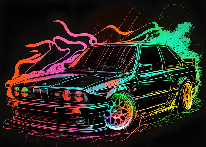 Neon Painted BMW M3 E30