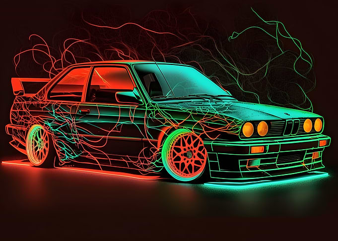Neon Painted BMW M3 E30