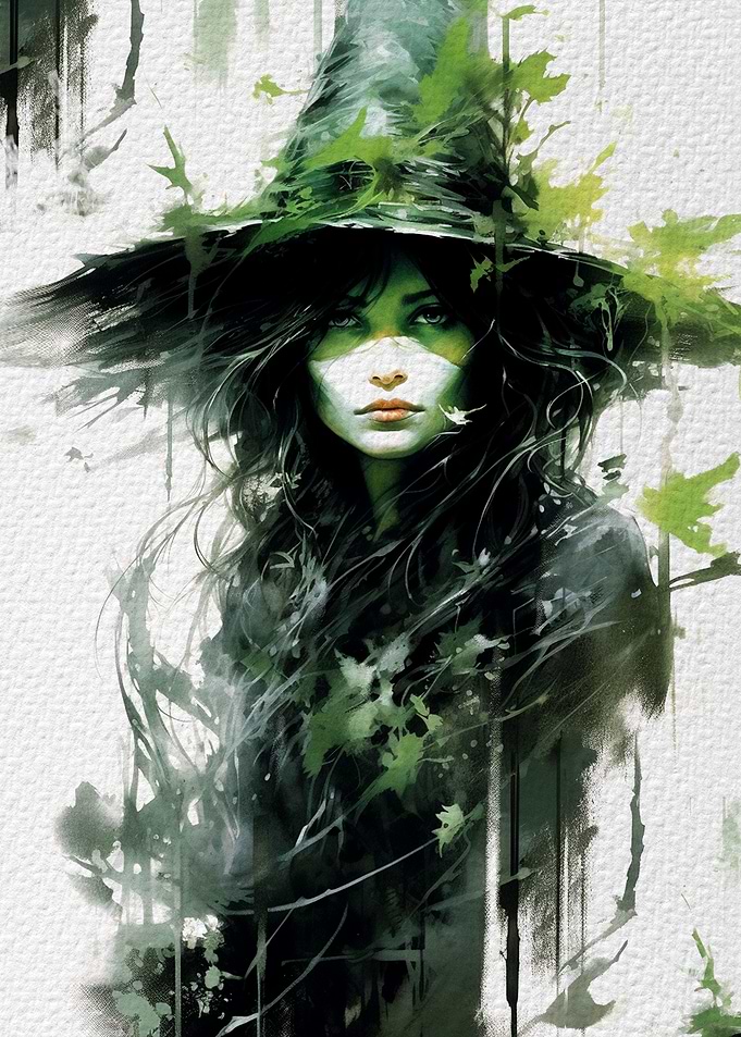 Witch poster watercolor