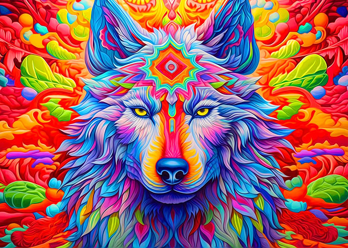 Colorful Wolf