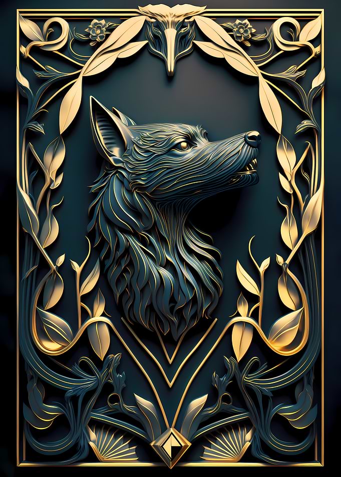 King Black Gold Wolf
