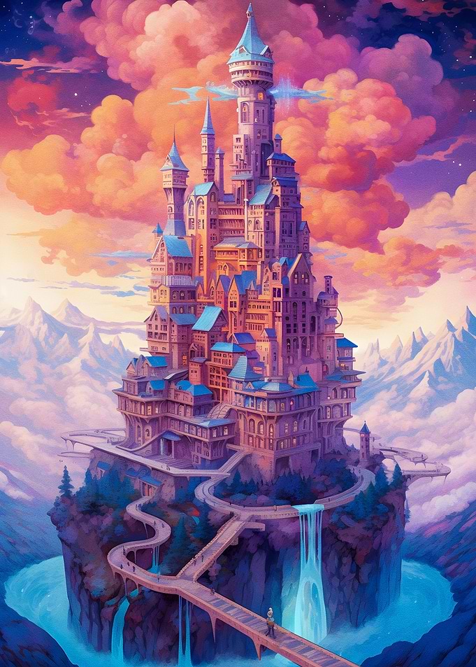 Golden fantasy castle