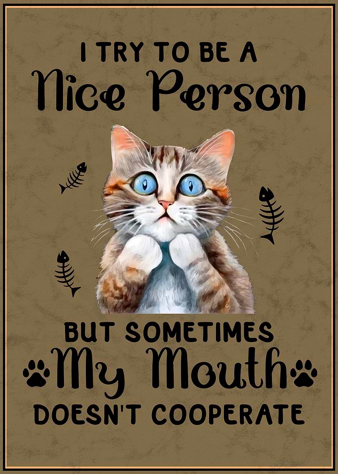 Funny Cat Poster Vintage
