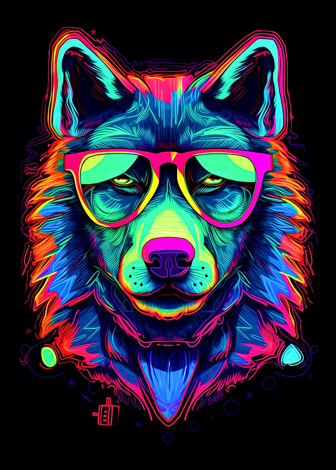 Colorful Wolf
