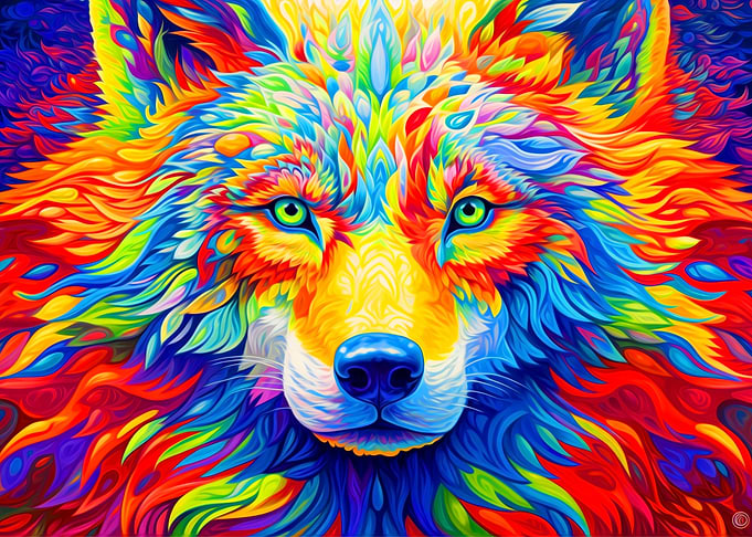 Colorful Wolf