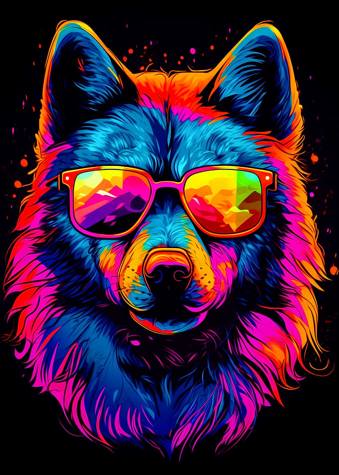 Colorful Wolf