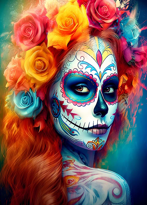 Elegant and Edgy — sugar skull metal wall art
