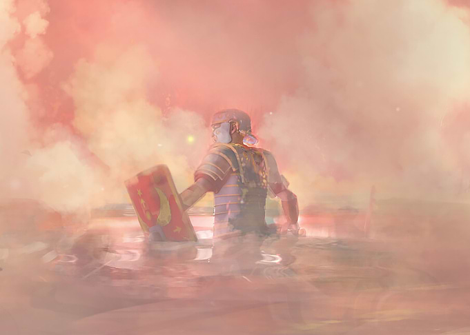 A roman soldier in danger