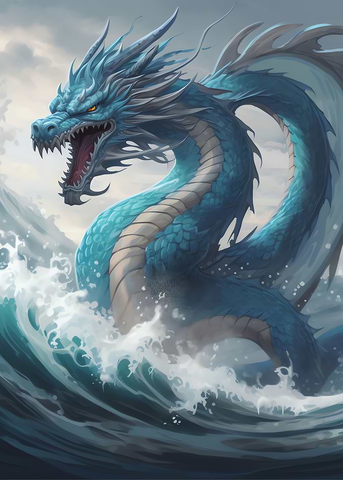 Dragon Ocean Wave Japanese