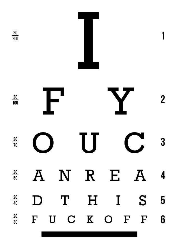 Funny Eye Test Fuck Off