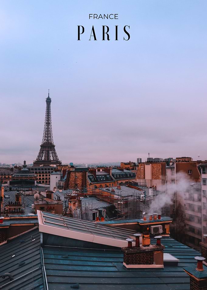 Paris Rooftop View Poster