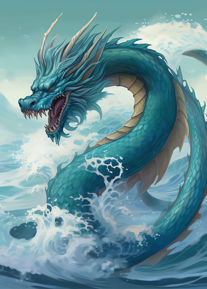 Dragon Ocean Wave Japanese