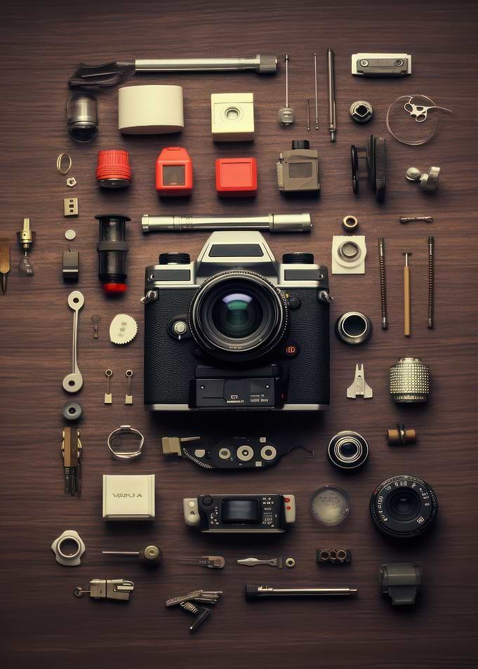 Knolling Camera Gear