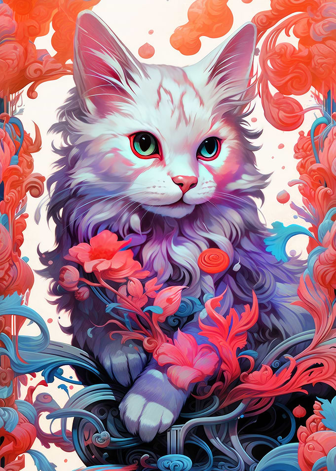 Floral Whispers cat