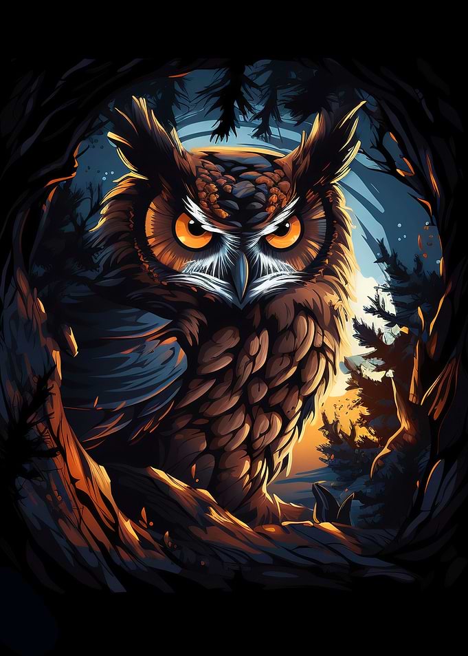 Owl stalking its prey