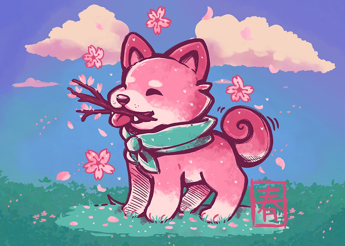 Spring Time Shiba
