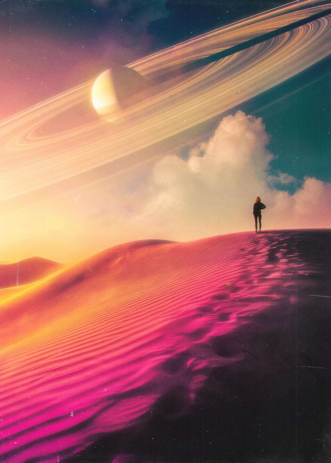 Colorful Desert Saturn