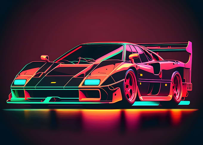 Neon Painted Ferrari F40