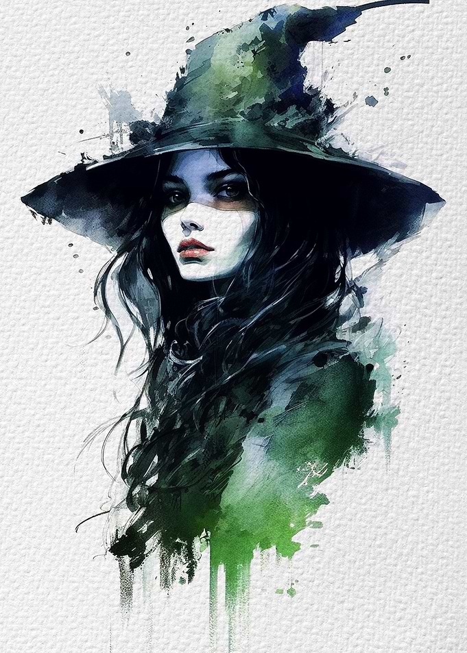 Witch poster watercolor