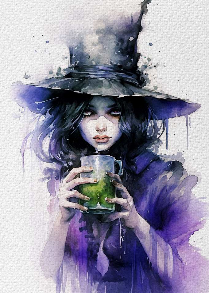 Witch poster watercolor