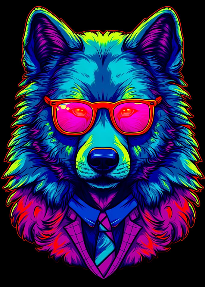 Colorful Wolf