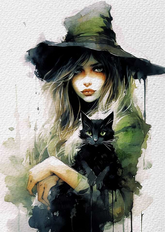 Witch poster watercolor