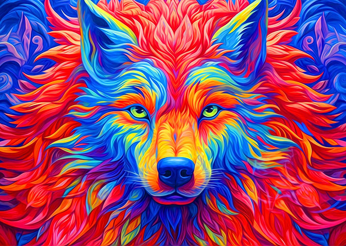 Colorful Wolf