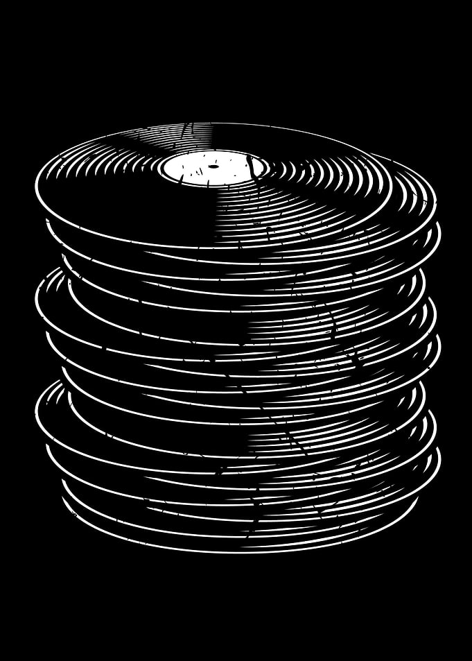 Vinyl Records Pile
