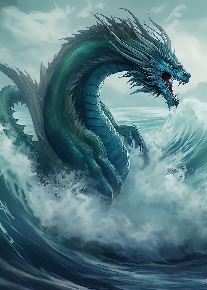 Dragon Ocean Wave Japanese