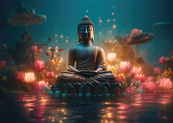 Buddha Beside Lotus