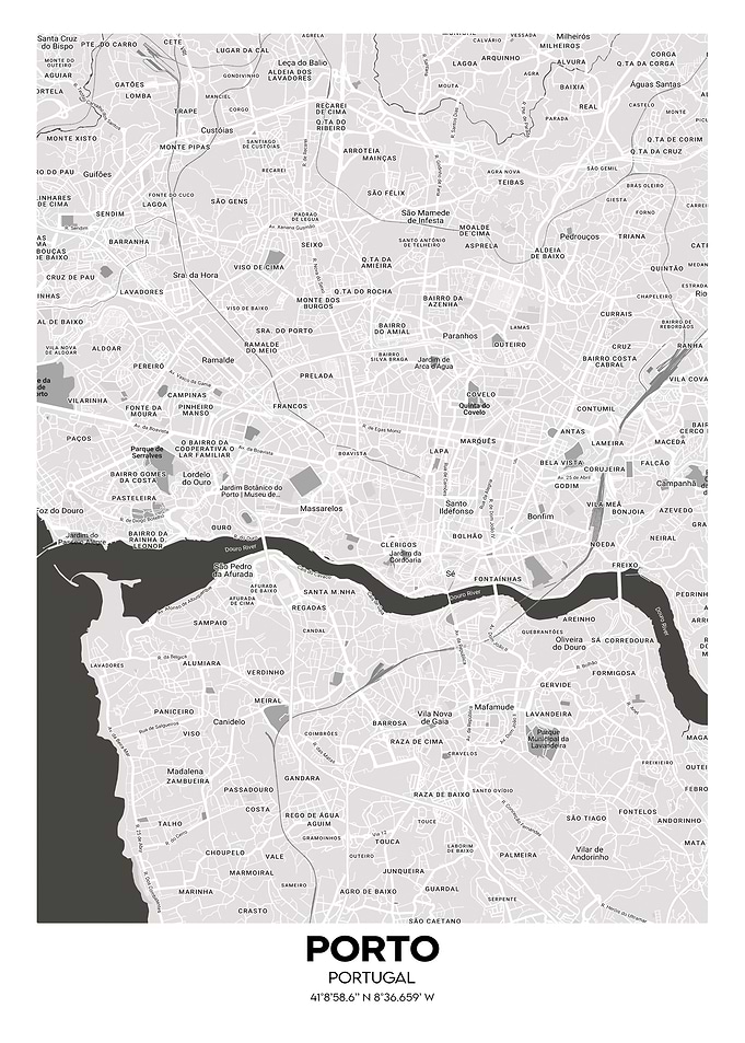 Porto Portugal streetmap