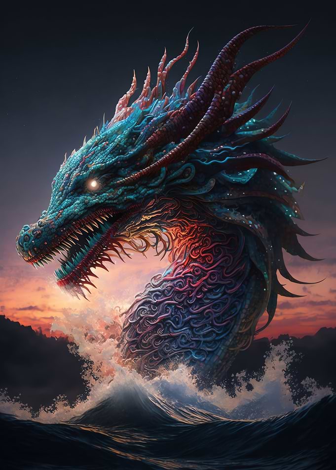Dragon Ocean Wave Japanese