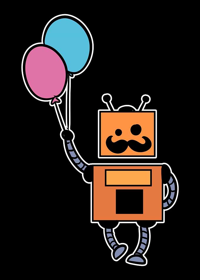Robot with Balloons Childr