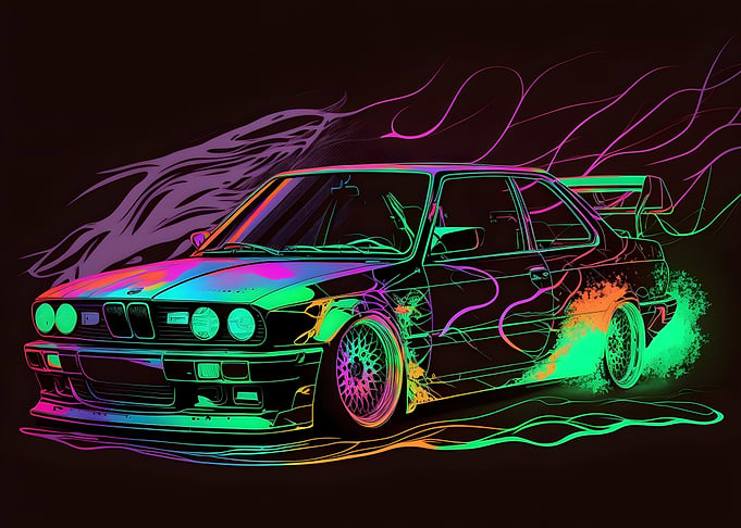 Neon Painted BMW M3 E30
