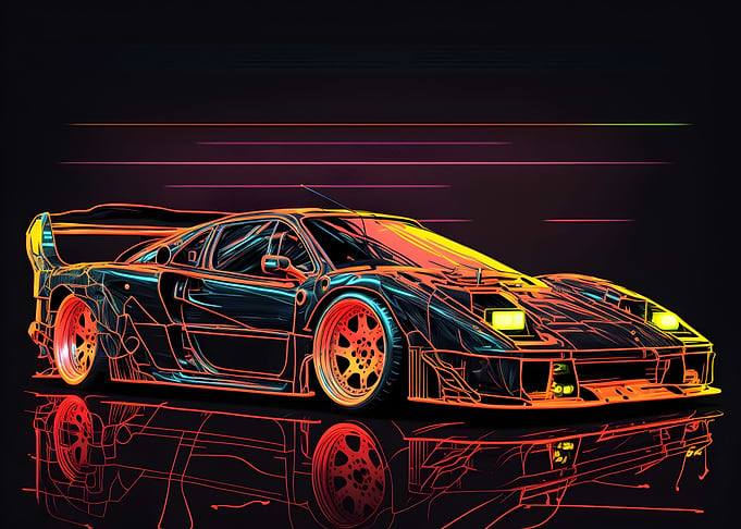 Neon Painted Ferrari F40