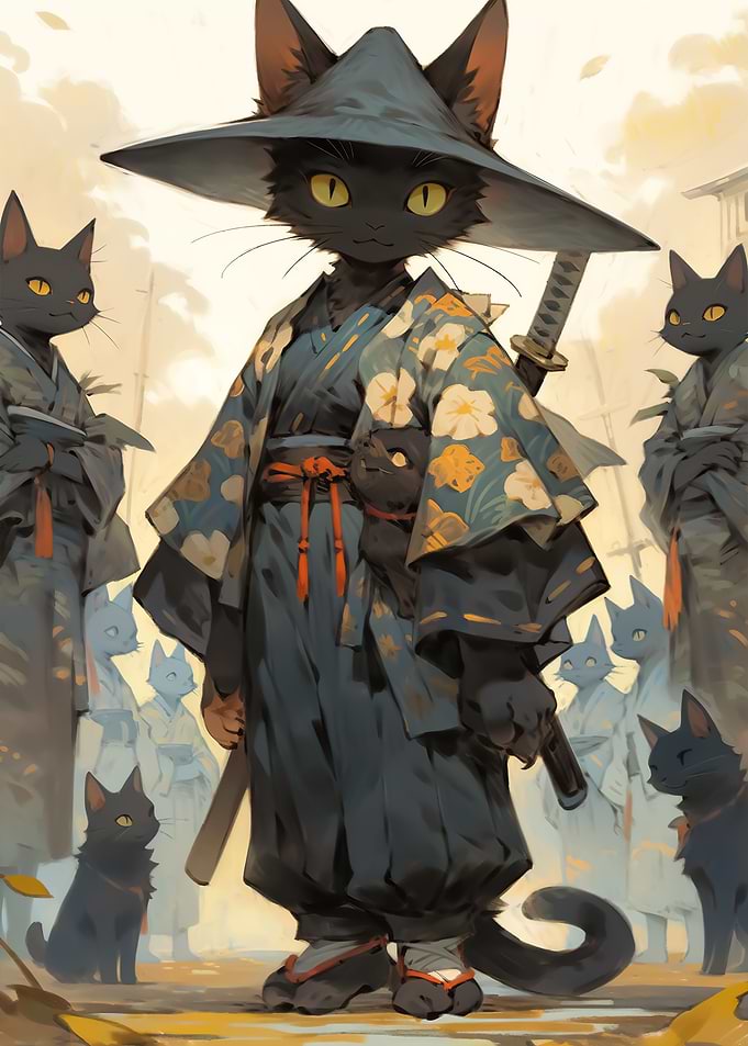 Cat samurai