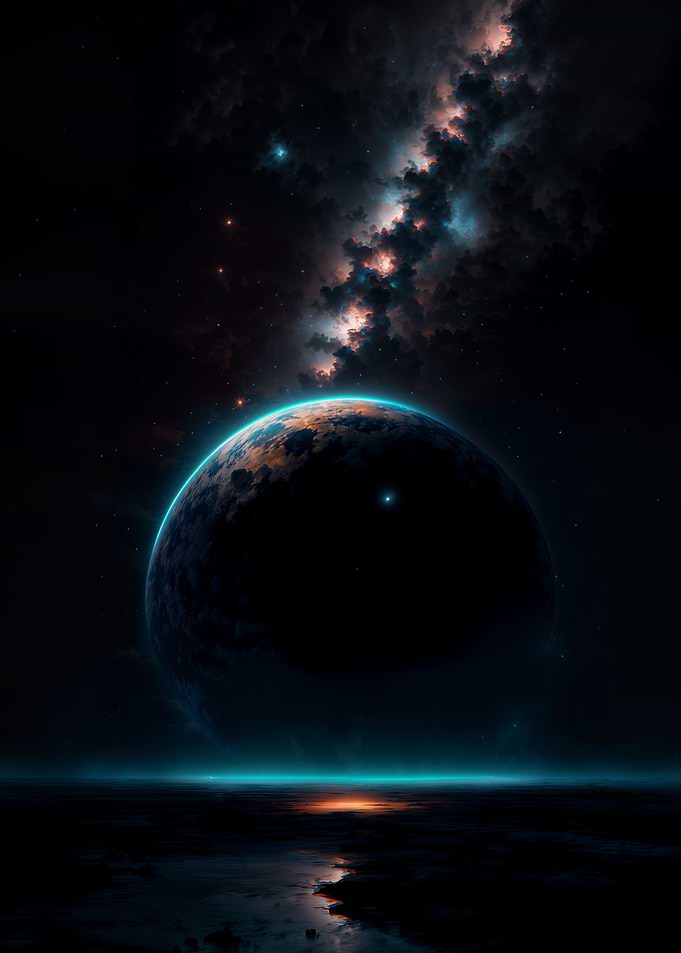 Moon over the lake