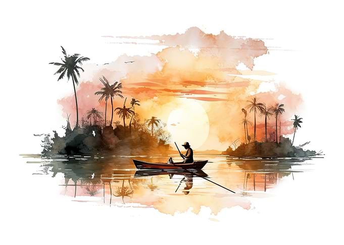 fishing watercolor