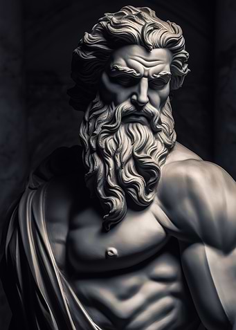Zeus Statue Watercolor