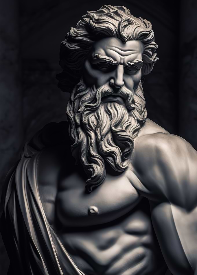 Zeus Statue Watercolor
