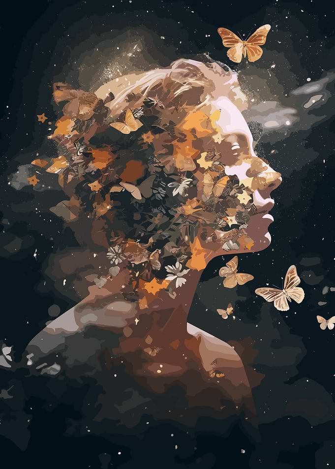 Butterfly Woman Face Art