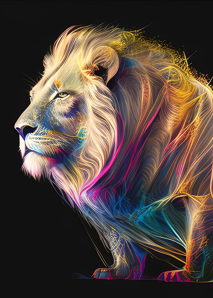 Black and Gold Lion
