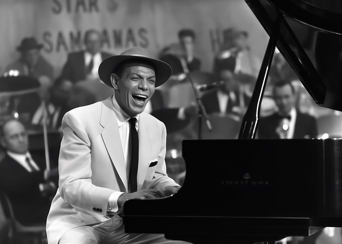 Vintage Crooner at Piano