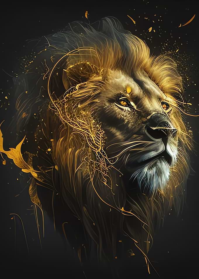 Black and Gold Lion