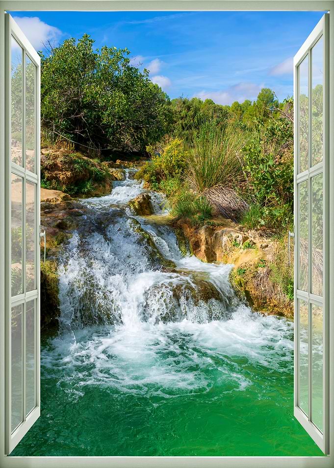 Window view waterfall