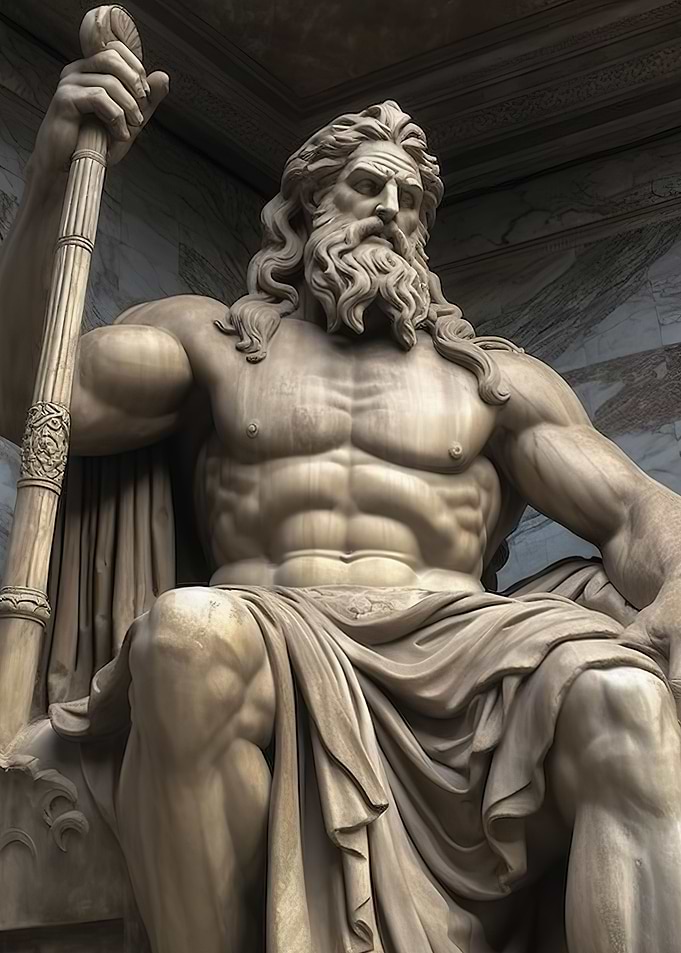 Zeus Statue Watercolor
