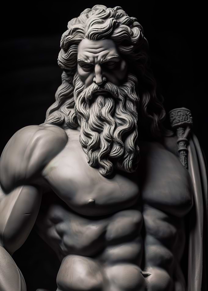 Zeus Statue Watercolor