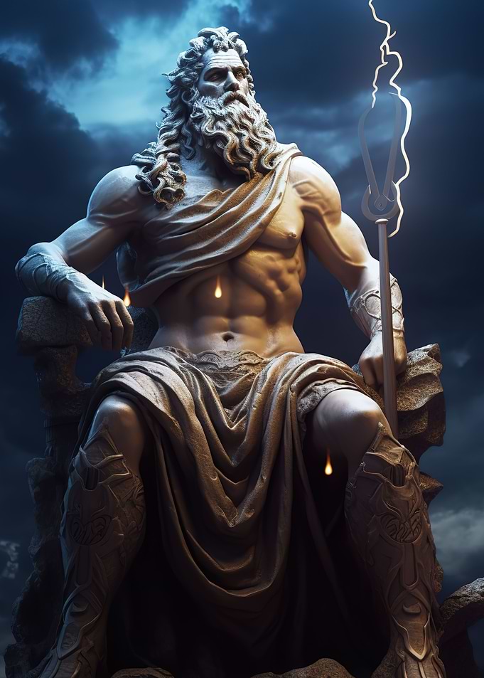 Zeus Statue Watercolor