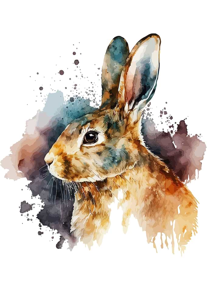 Hare in watercolor style