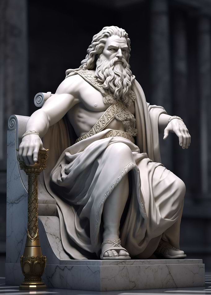 Zeus Statue Watercolor